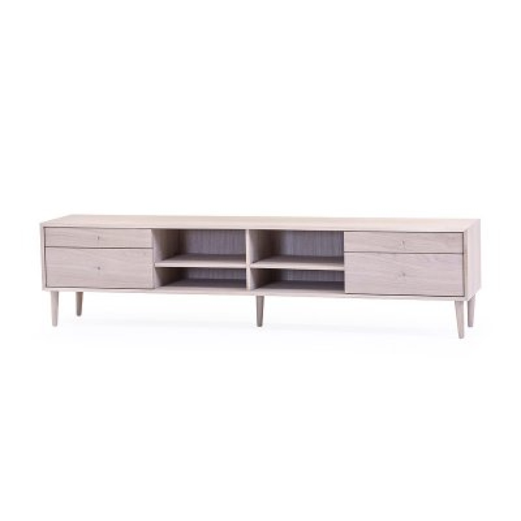 Nordik Mediabänk 39x200 cm Vitoljad ek