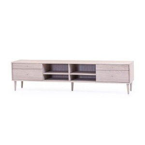Nordik Mediabänk 39x200 cm Vitoljad ek