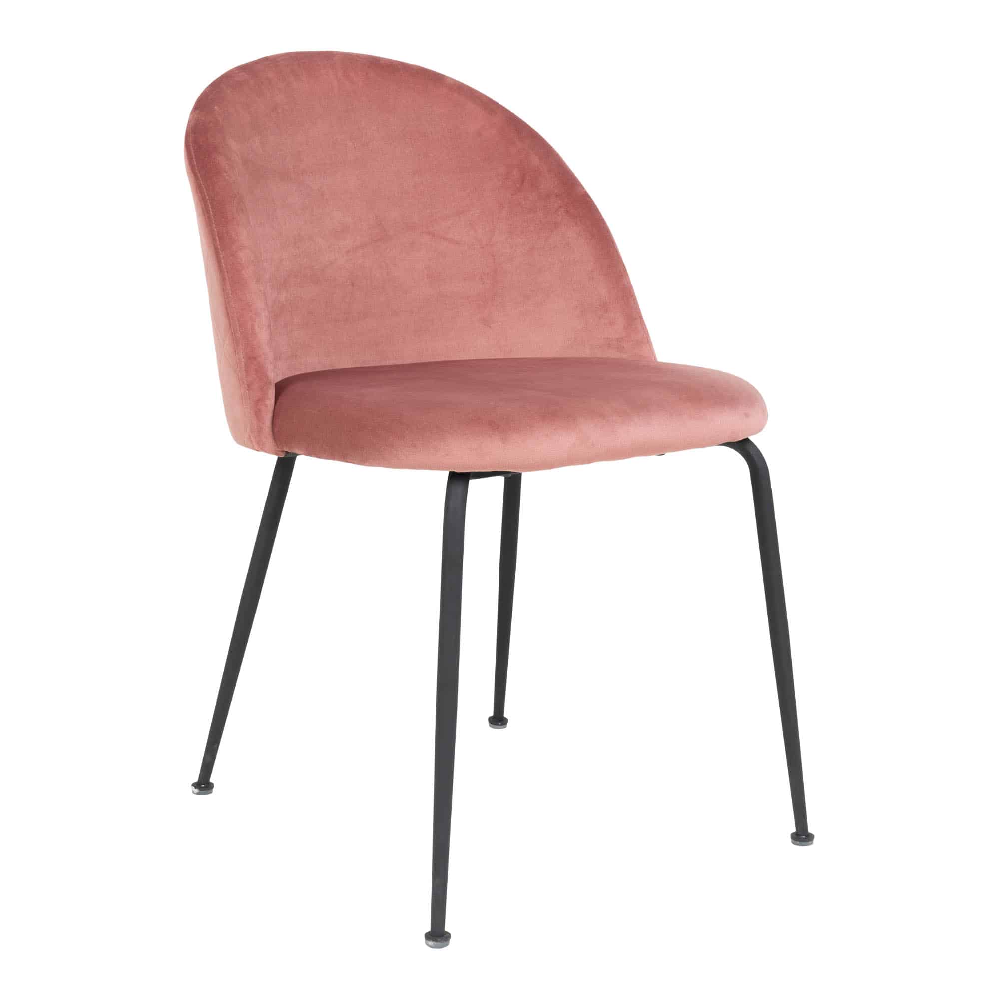 Geneve Matstol - Stol i rosa sammet med svarta ben HN1214