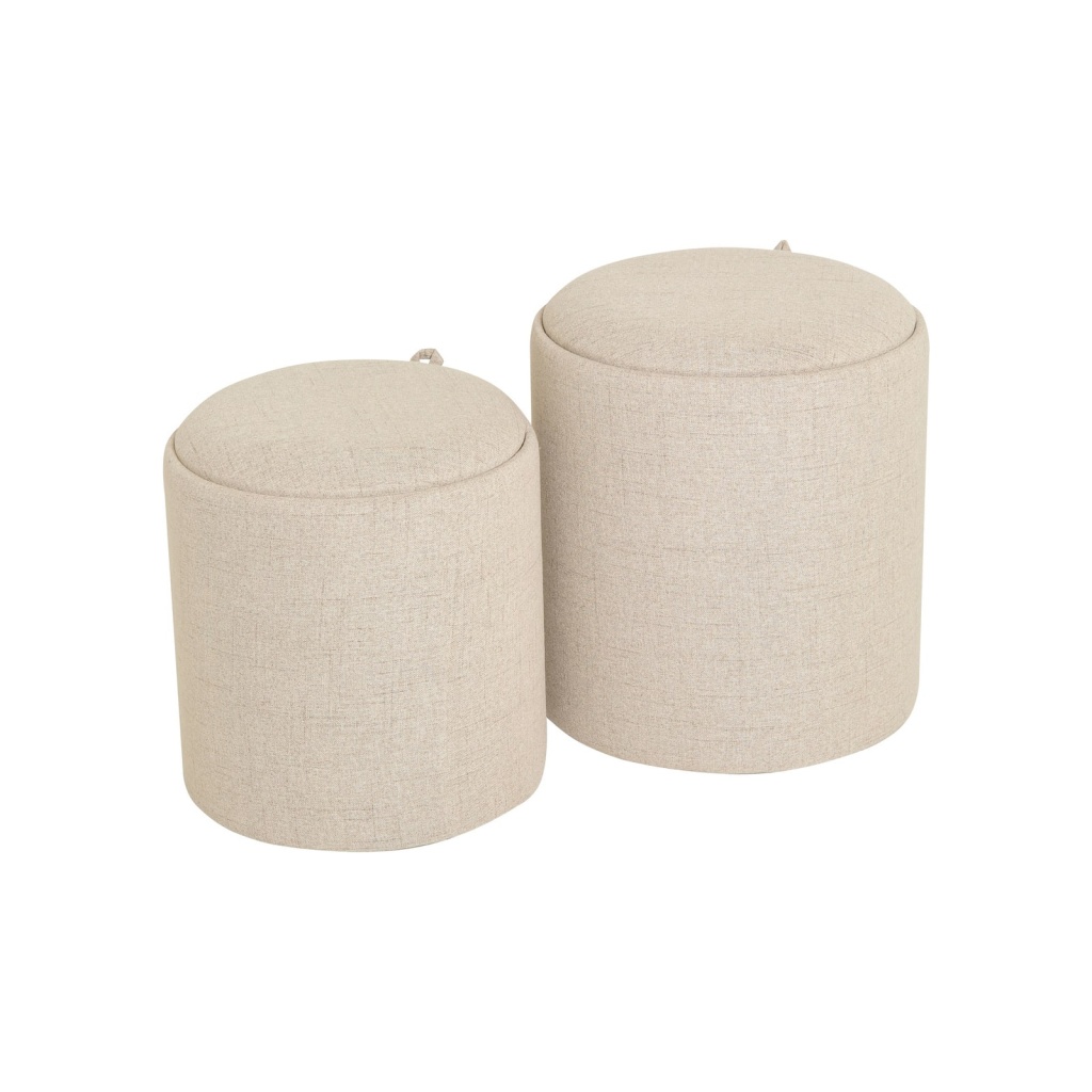 MAIKO Sittpuff/sidobord 2 st beige dia39