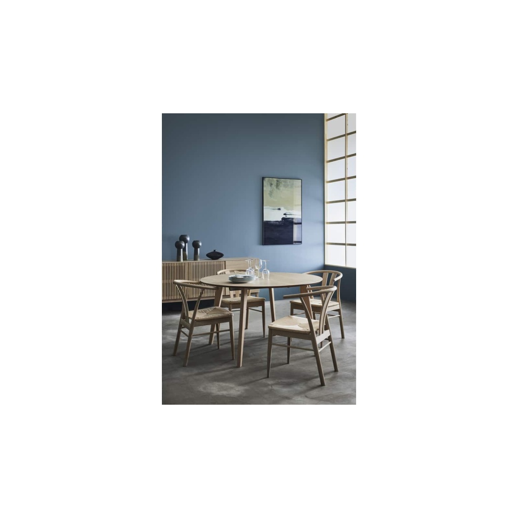 SAGENE Matbord Ø110 vitp/lackad ekfaner
