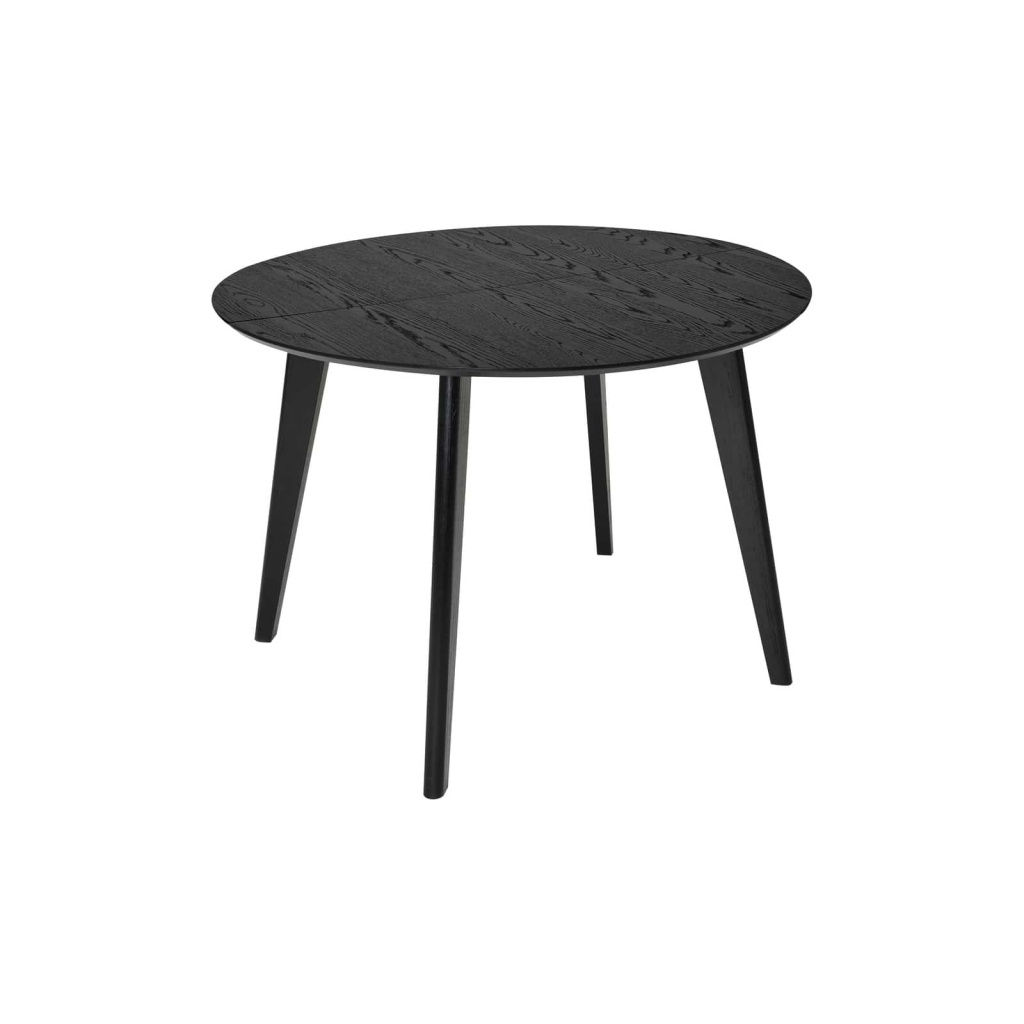 SAGENE Matbord Ø130 ,svartlackad ekfaner
