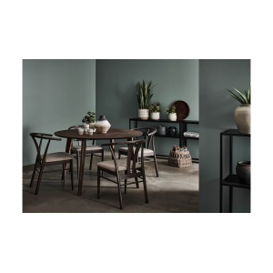 JIVE Matstol i lackad ek brun/grå