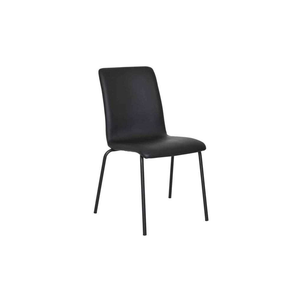 ISAK Stapelstol i svart konstskinn