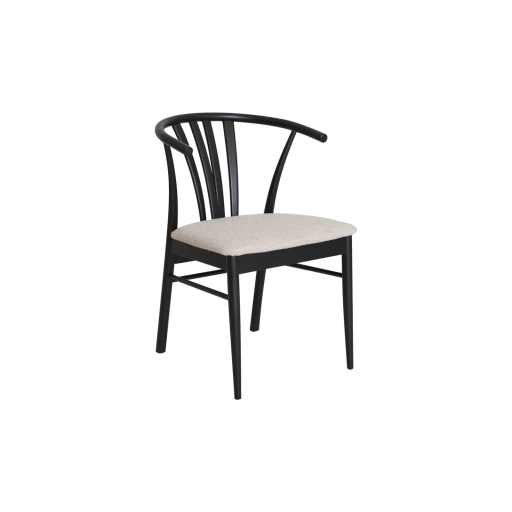 ARON Matstol i svartlackerad ek, ljus sits 2 pack