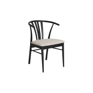 ARON Matstol i svartlackerad ek, ljus sits 2 pack