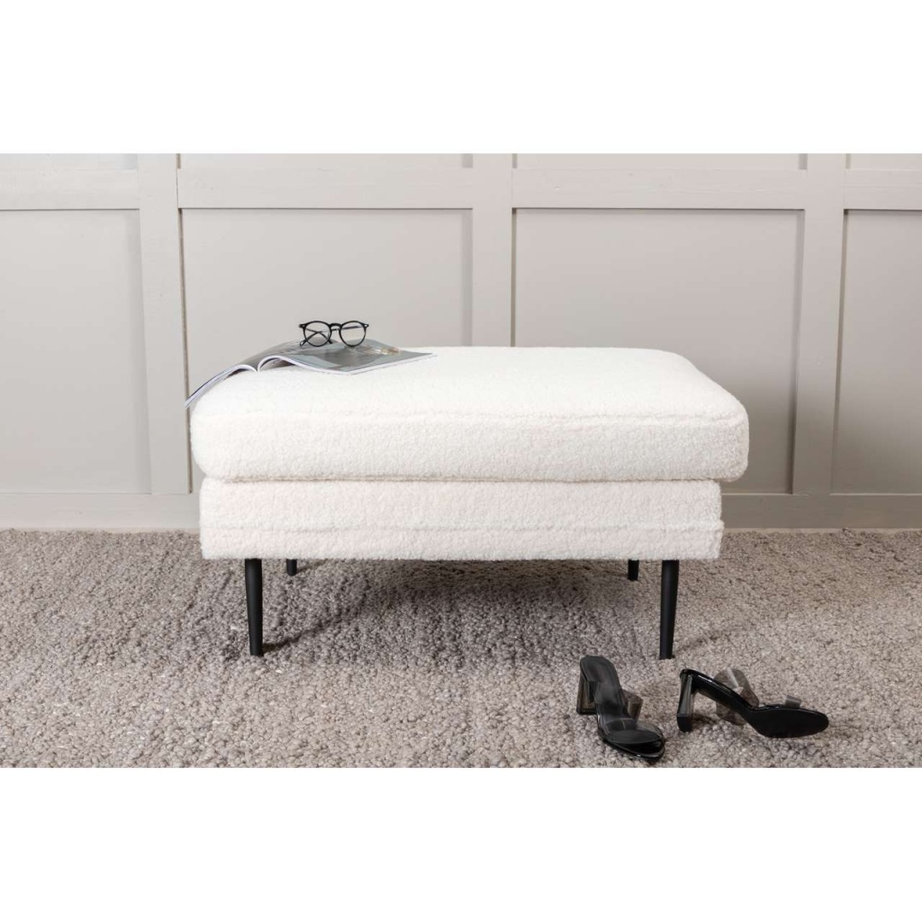 Boom Sittpuff - Svart / Vit Teddy