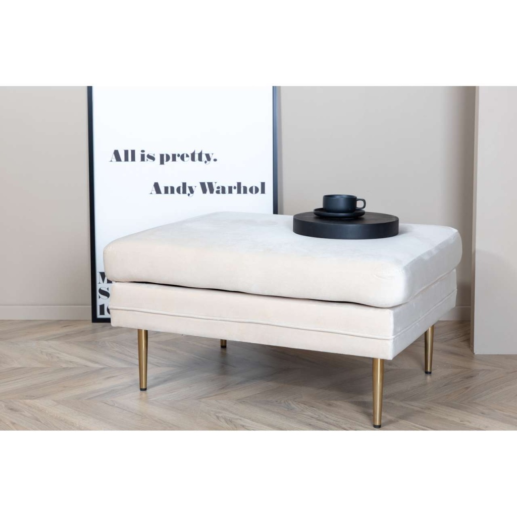 Boom Sittpuff - Mässing / Beige Sammet
