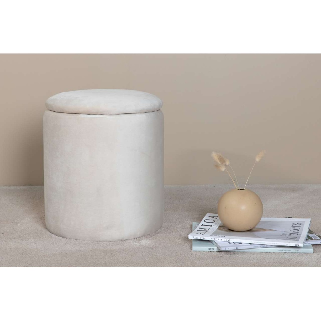 Limpen Puff - / Beige Sammet