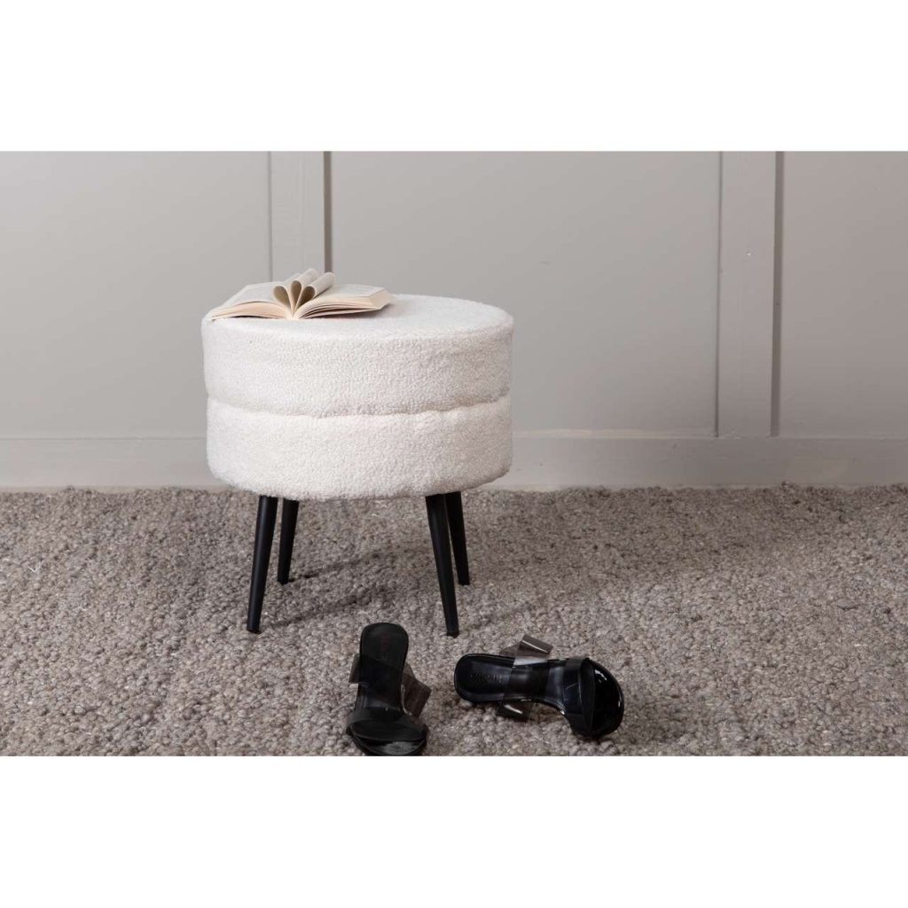 Pot Puff - Svart / OffWhite Teddy
