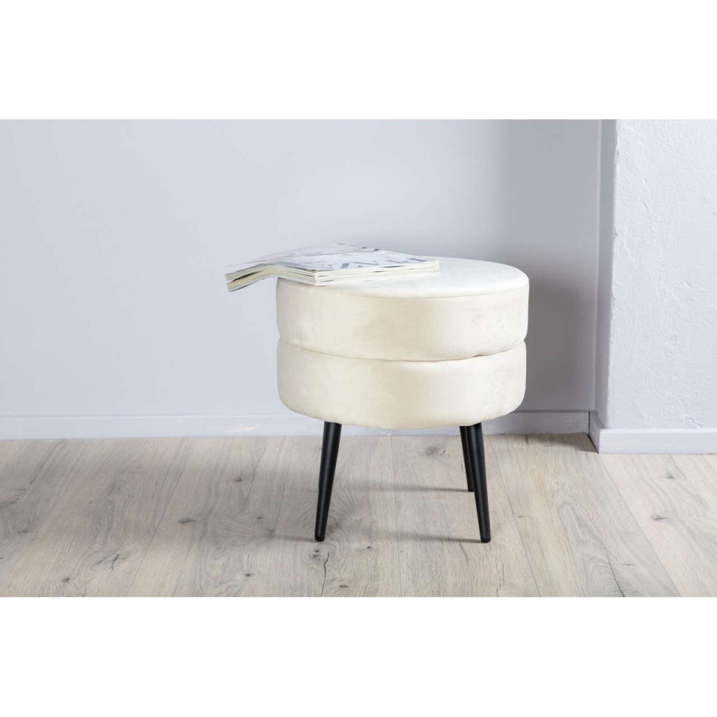 Pot Puff - Svart / Beige Sammet