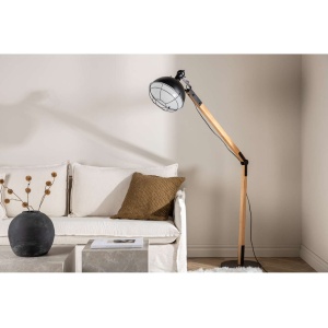 Kick -Golvlampa - Trä/Svart