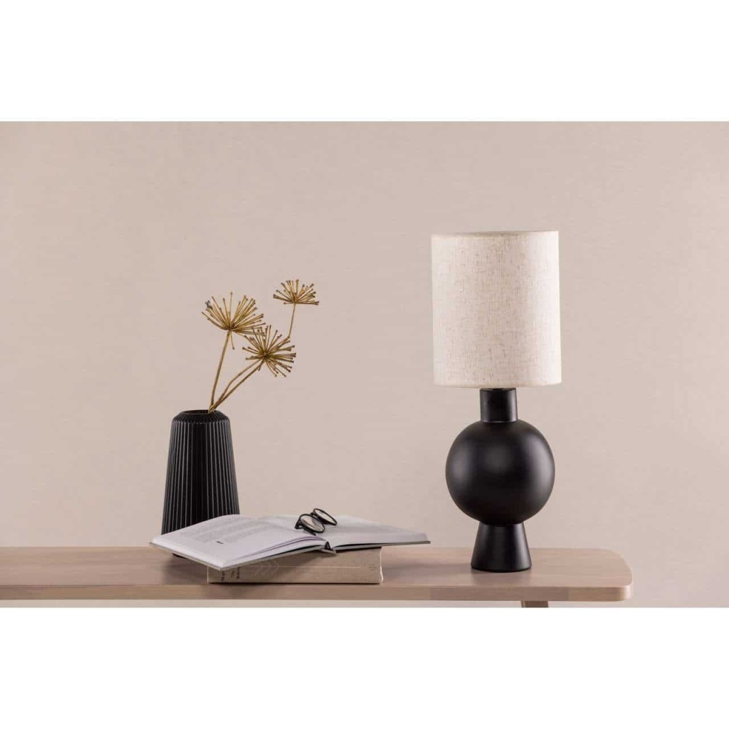 Mysterna Bordslampa - Svart / Tyg Beige