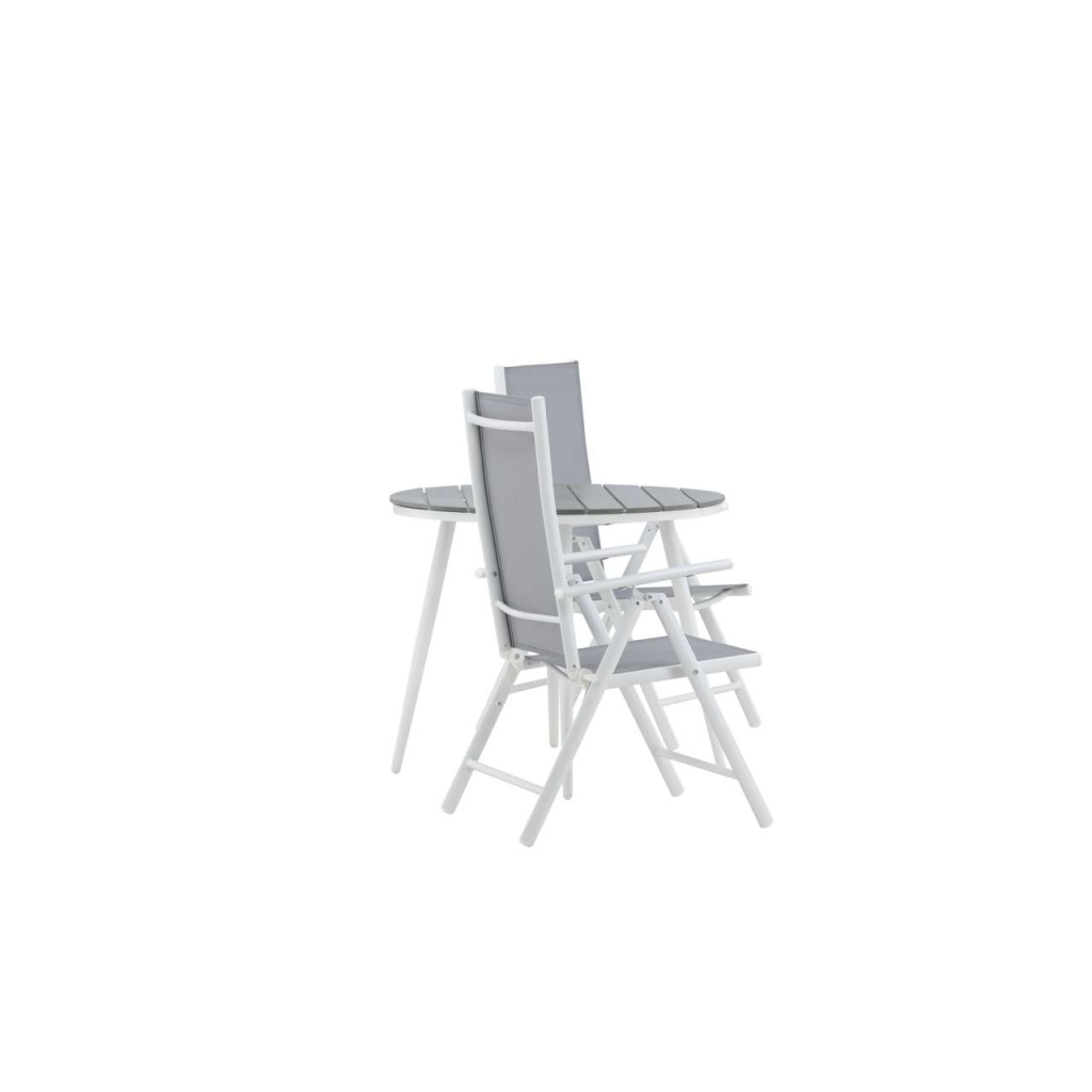 Break - Matbord Runt- Vit / Grey - Alu / Aintwood - 90ø _1+ Break 5:pos Stol | Matgrupp | Stol för matbord