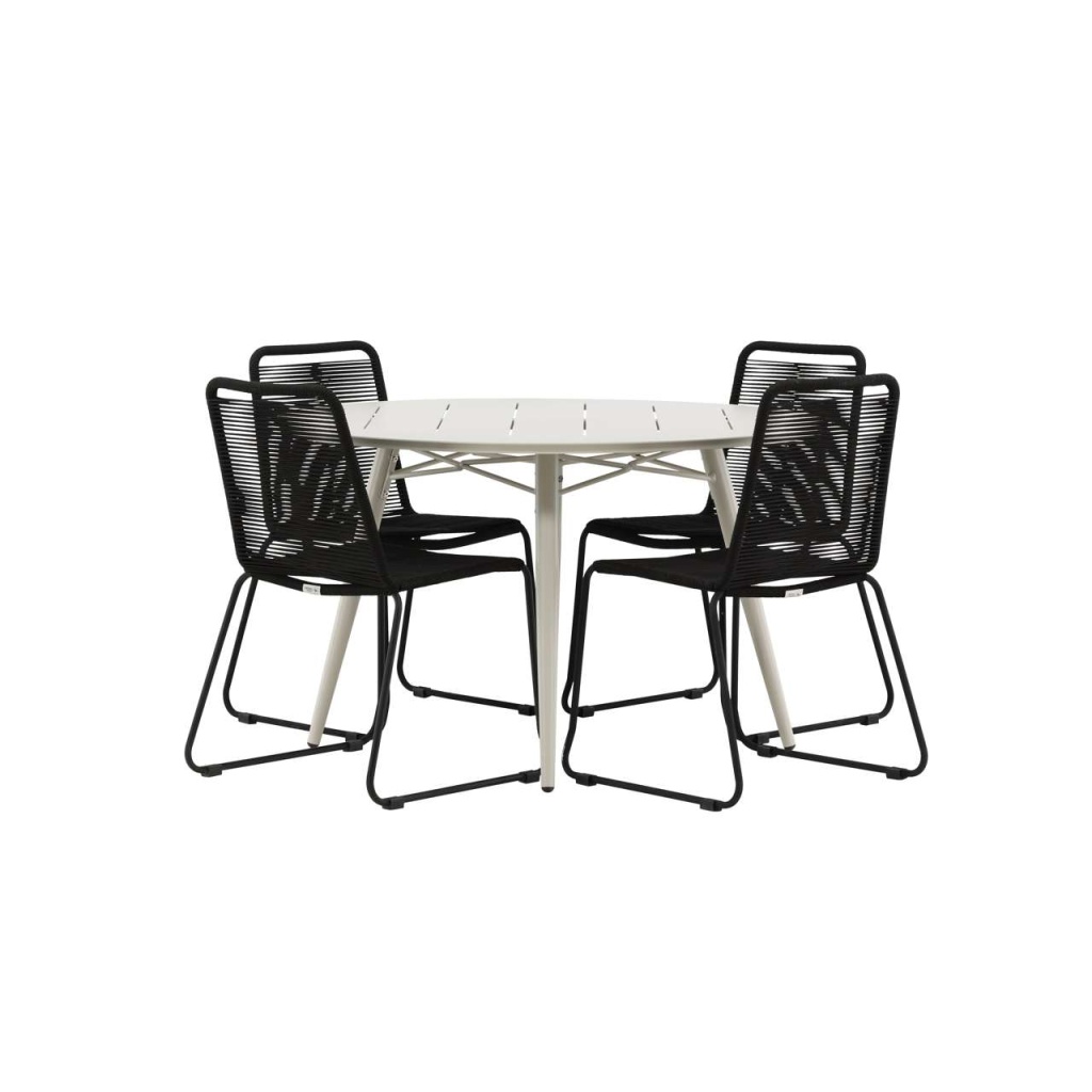 Lina Matbord - Beige - Runt 120 cm _1+ Lindos stapelstol | Matgrupp