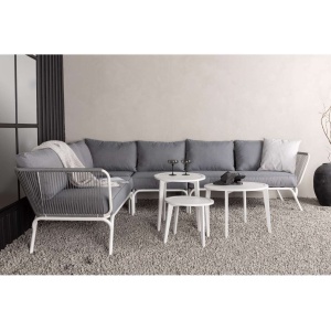 Roxo Hörnsoffgrupp - Vit/Grå