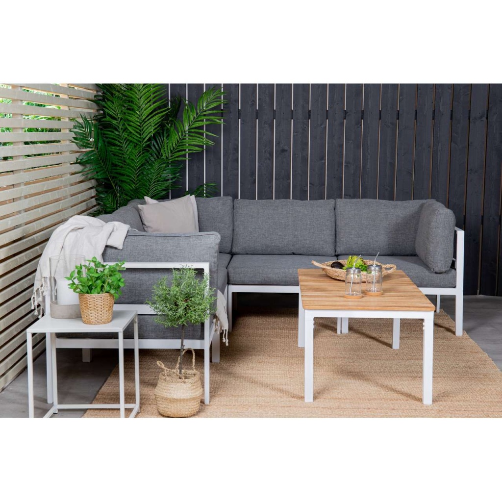 Soffgrupp Copacabana + Brasilia soffa - Vit/Grå - 60x110x55