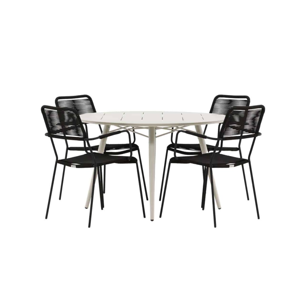 Lina Matbord - Beige - Runt 120 cm _1+ Lindos Fåtölj | Matgrupp