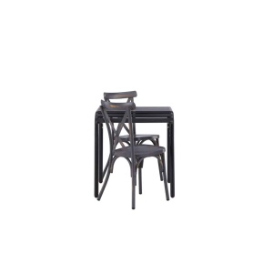 Borneo Cafetable Aluminium - Svart / Kvadrat 70*70* | Tablas Matstol Aluminium