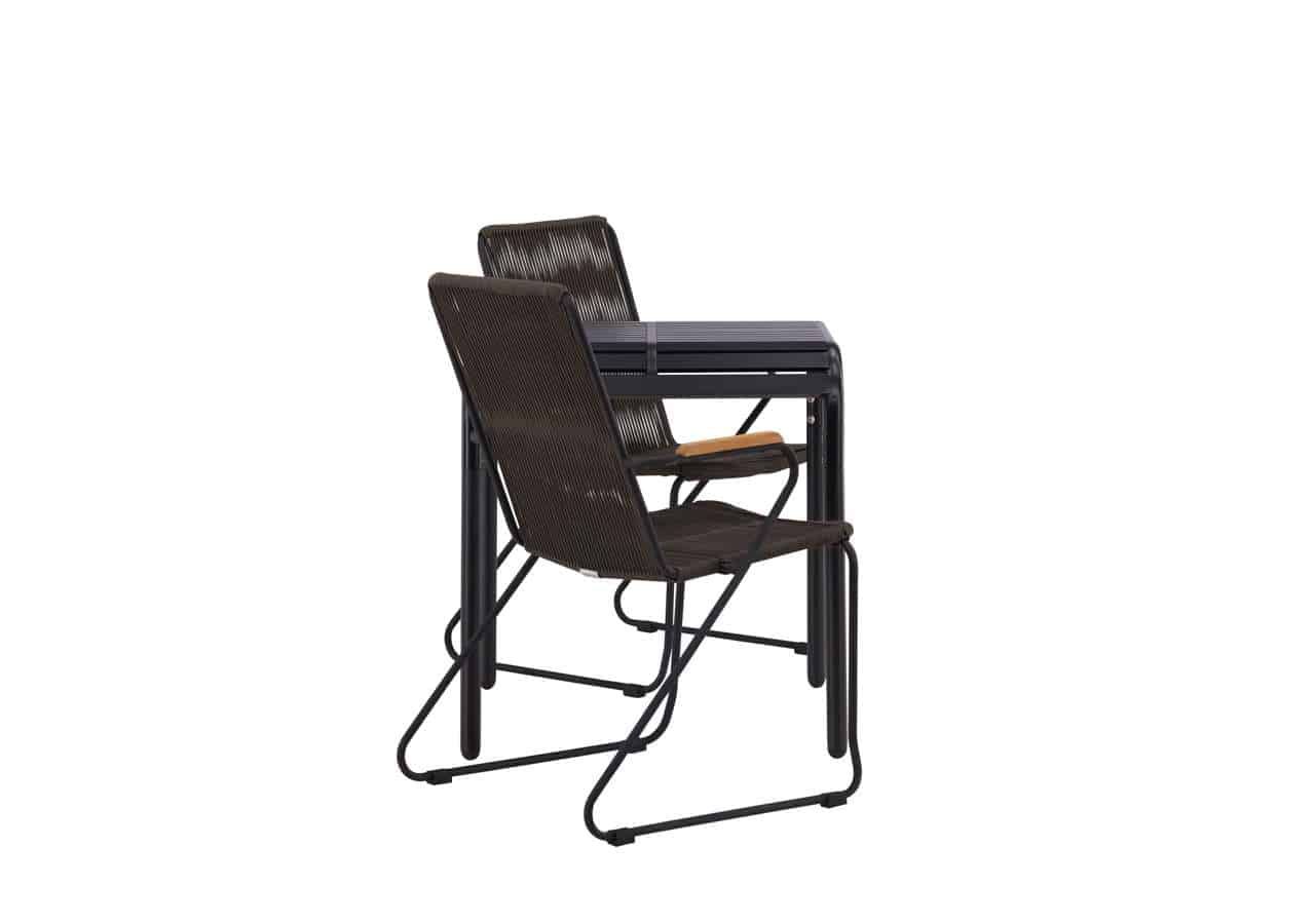 Borneo Cafetable Aluminium - Svart / Kvadrat 70*70* | Bois Matstol Steel