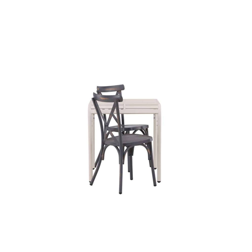 Borneo Cafetable Aluminium - Beige / Kvadrat 70*70* | Tablas Matstol Aluminium