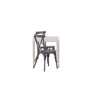 Borneo Cafetable Aluminium - Beige / Kvadrat 70*70* | Tablas Matstol Aluminium