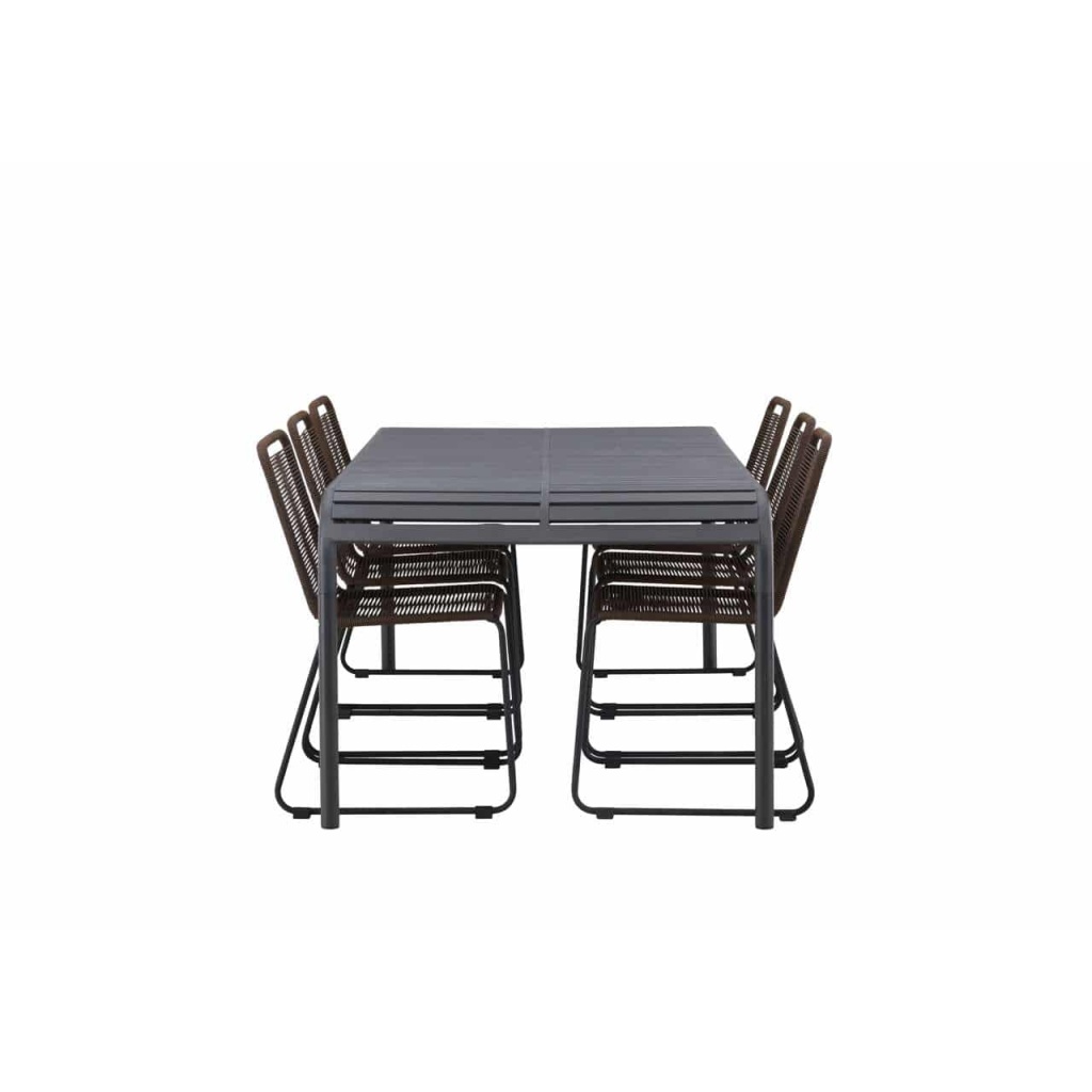 Borneo Middagtable Aluminium - Svart / Rektangulär 100*200* | Lindos Matstol Aluminium