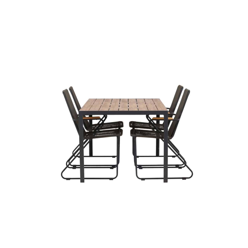 Break Middagtable Alumnium - Svart / Nature Rektangulär 90*150* | Bois Matstol Steel