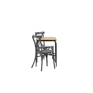Holmbeck Cafetable Steel - Svart / Rektangulär 55*70*74 | Tablas Matstol Aluminium