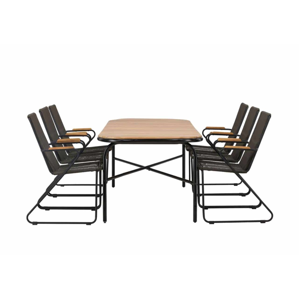 Holmbeck Middagtable Steel - Svart / Rektangulär 90*200*75 | Bois Matstol Steel