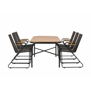 Holmbeck Middagtable Steel - Svart / Rektangulär 90*200*75 | Bois Matstol Steel