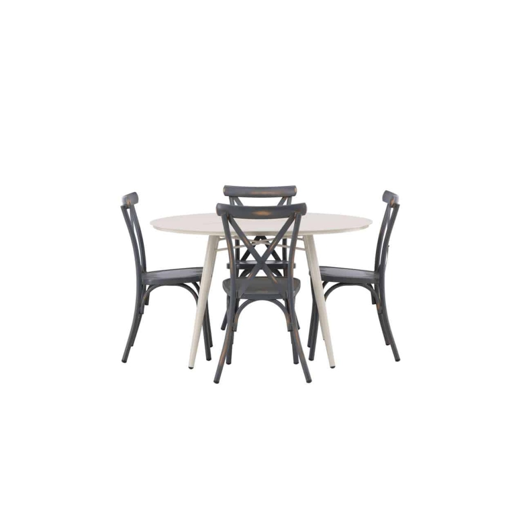 Lina Matbord - Beige - Runt 120 cm | Tablas Matstol Aluminium | Matgrupp
