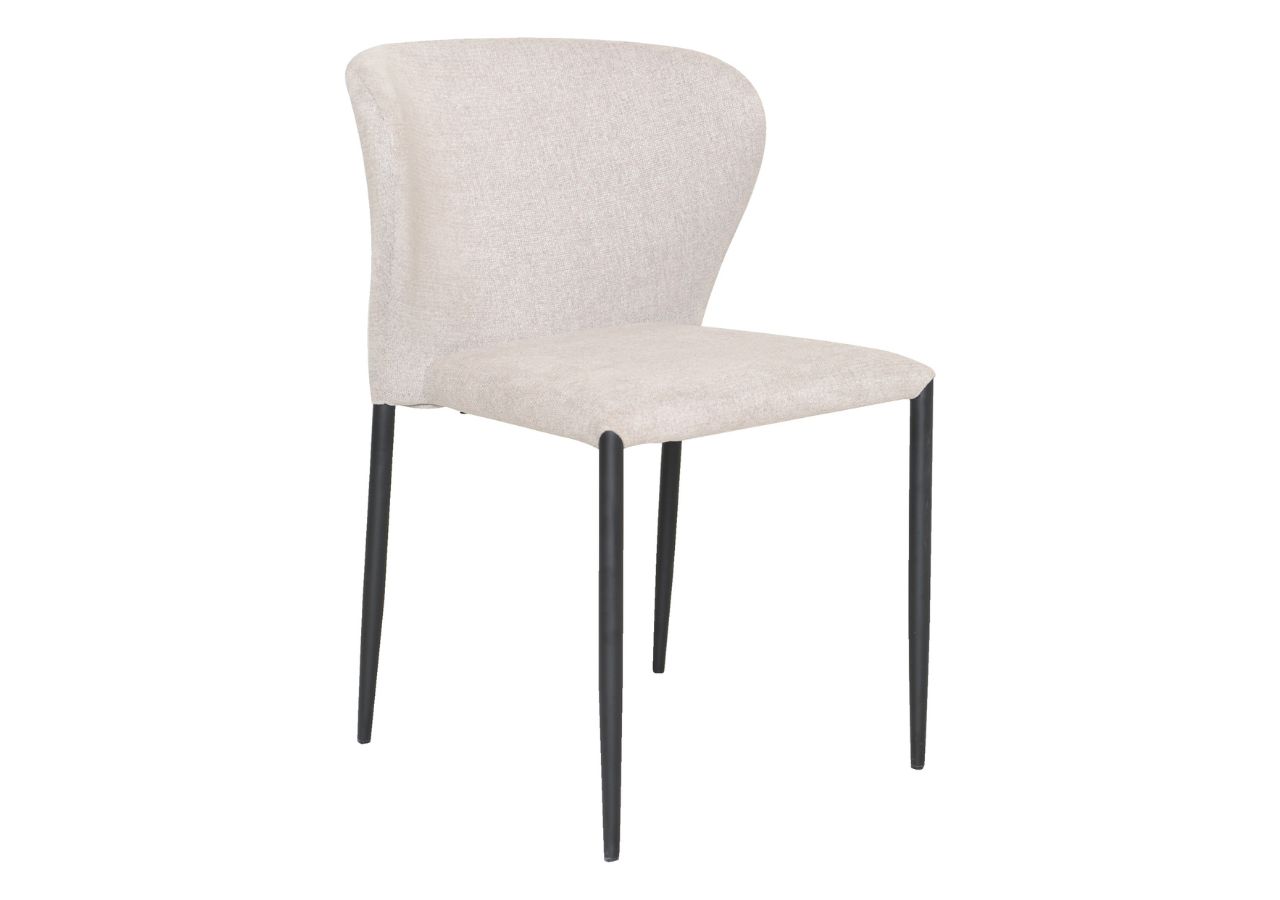 SARA Matstol stapelbar, tyg beige