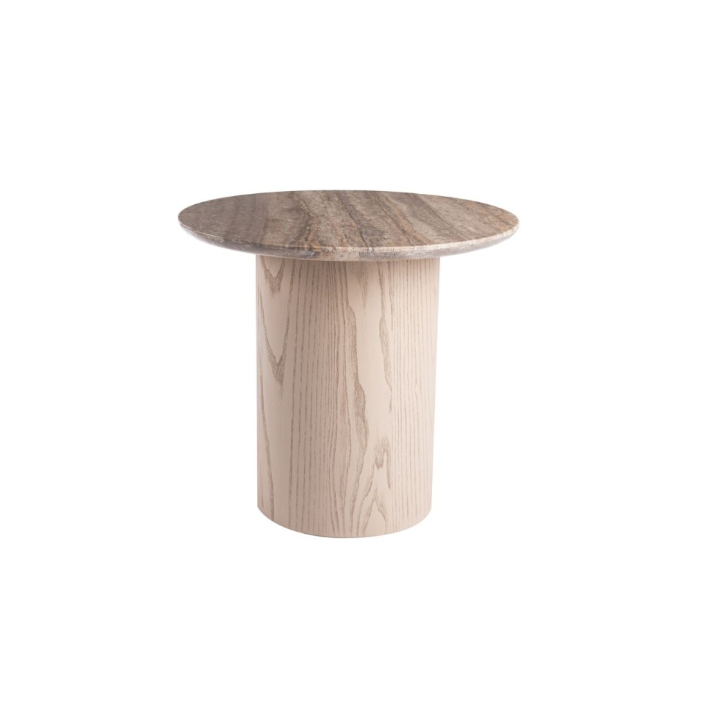 TREVI Soffbord Ø55, travertine sten