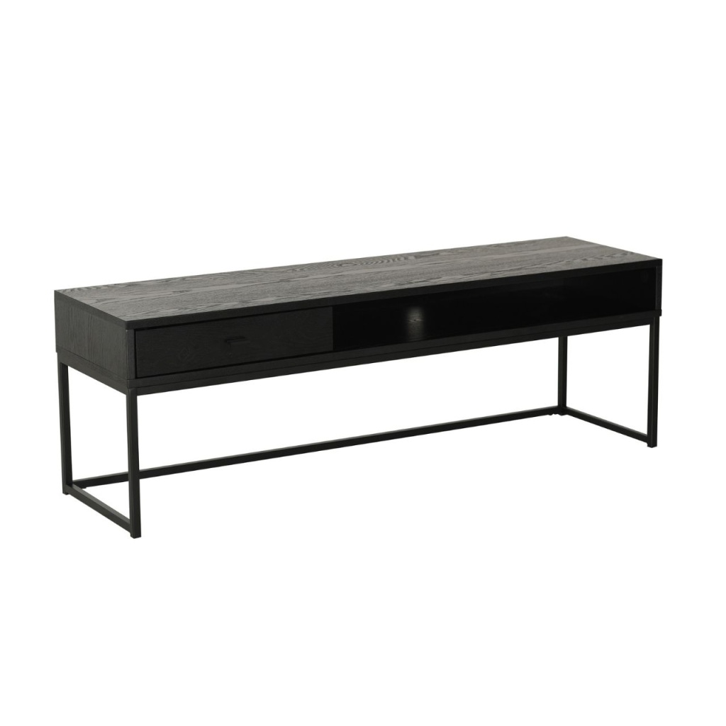 REGAL TV- bänk, svartlackad askfaner 120