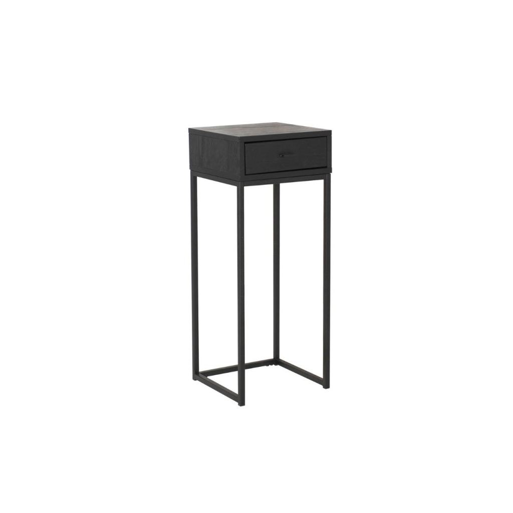 REGAL Sängbord, svartlackad askfaner