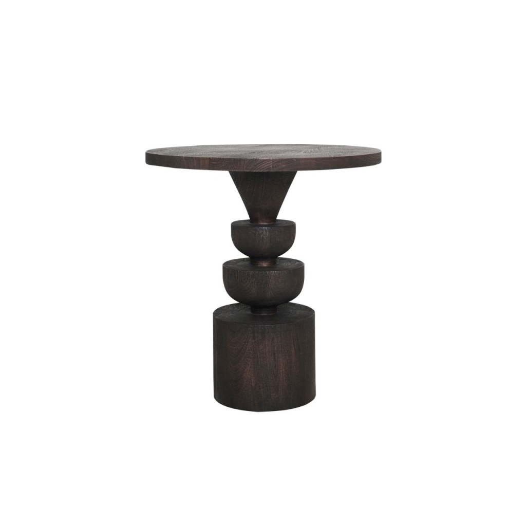 TABLA Sidobord brunlackat trä,  Ø47,5