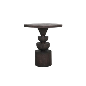 TABLA Sidobord brunlackat trä,  Ø47,5