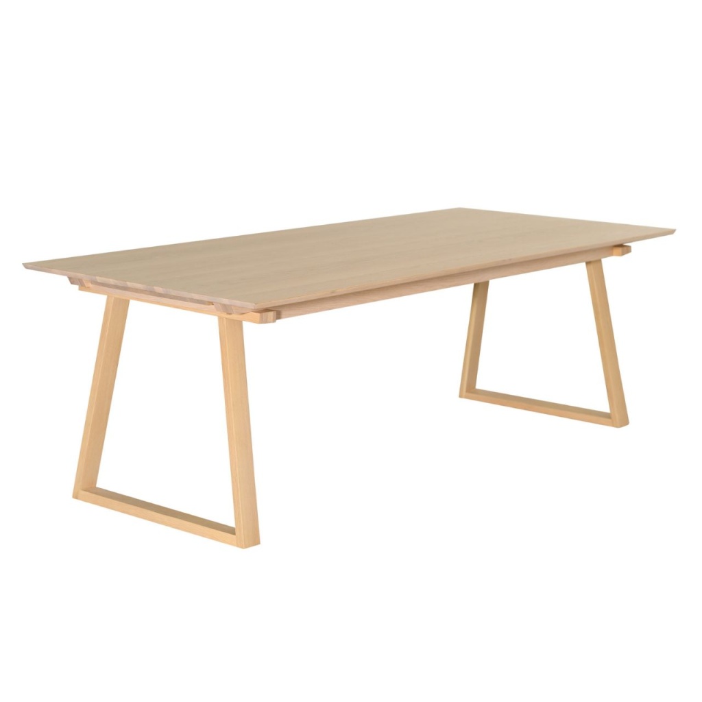 TANUM Matbord  220+50+50, vitpigm. ek