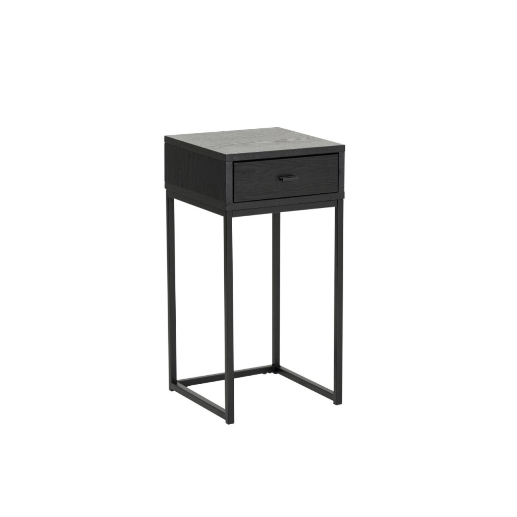 REGAL Sängbord, svartlackad ask H60