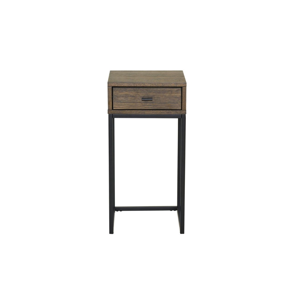 REGAL Sängbord, brunlackad ek H60