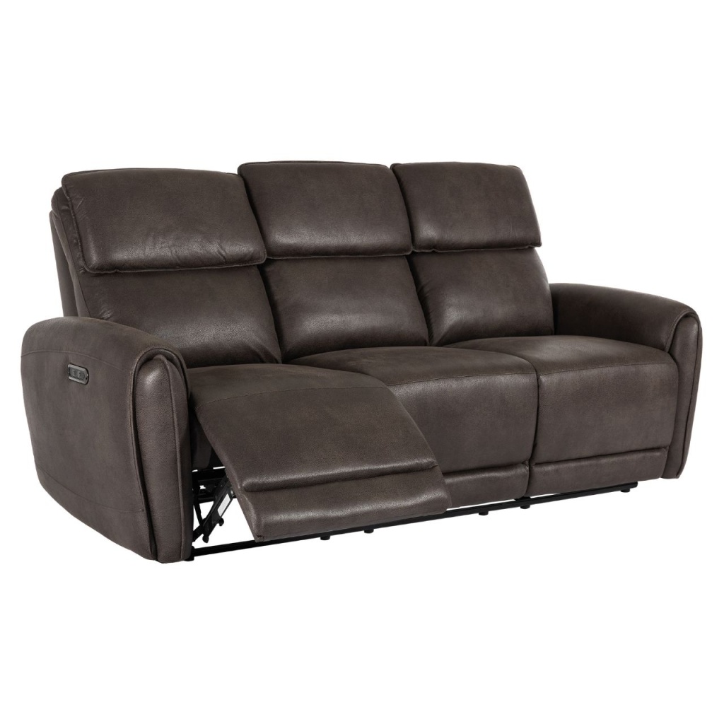 ALICE Reclinersoffa 3 sits, tyg, brun,el