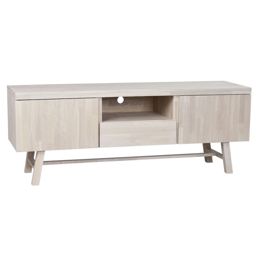 Brooklyn TV-bänk 160cm vitpigmenterad ek