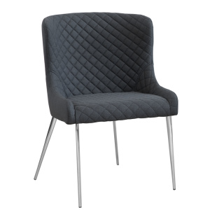 Hamilton stol Charcoal/Krom oval