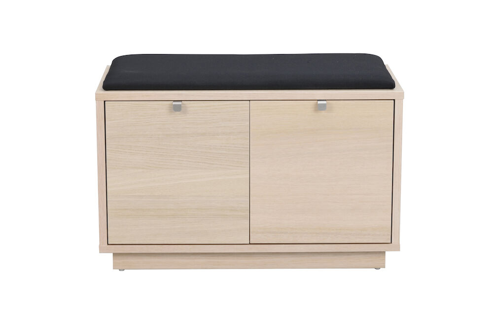 Confetti bänk 2L vitpigmenterad ek/svart tyg - Bild 1