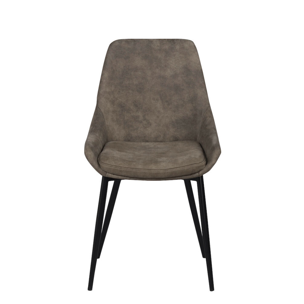 Sierra stol mullvad microfiber/svarta metall ben