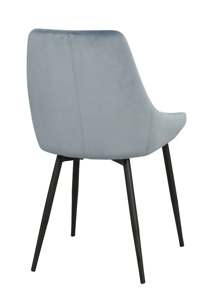 Sierra stol blå sammet/svarta metall ben - Bild 6