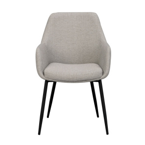 Reily karmstol beige tyg/svarta metall ben