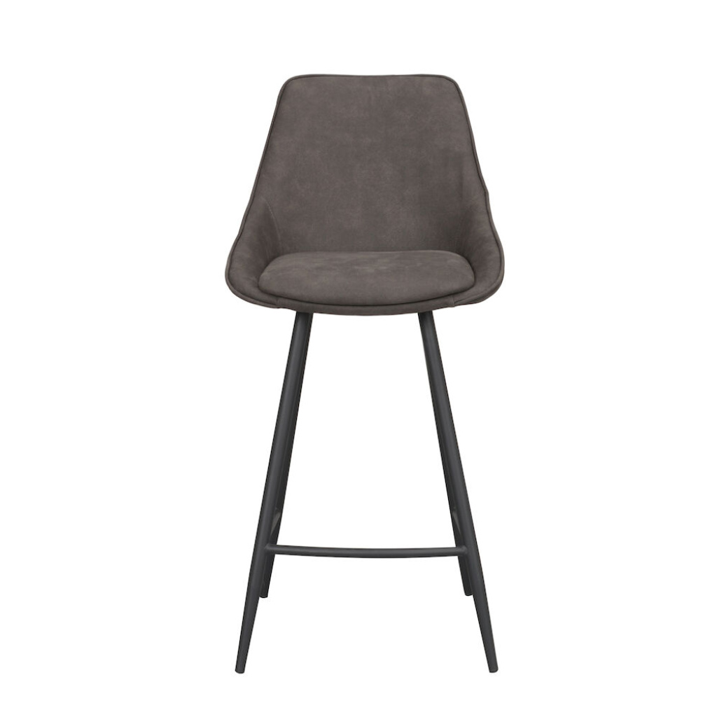 Sierra barstol mörkgrå microfiber/svarta metallben