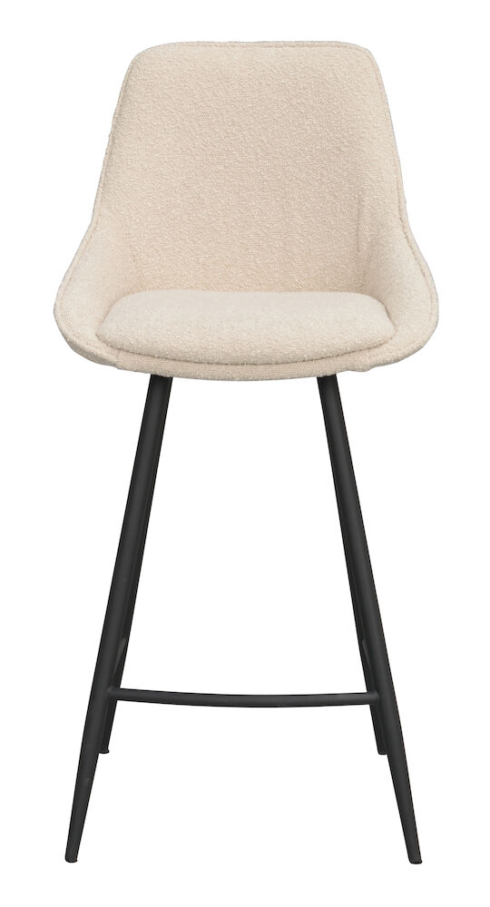 Sierra barstol beige bouclétyg/svarta metallben